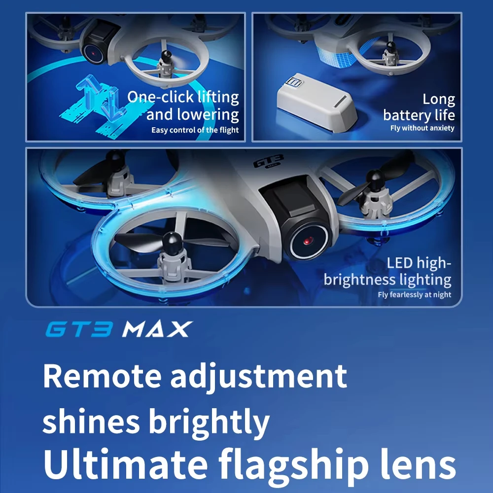 Drone Gps Mount - GT3 Max 光学フローGPS搭載ドローン、8K超高画質デュアルレンズによる空撮、折りたたみ式障害物検知機能付きRCクアッドコプター、趣味用ギフト。
