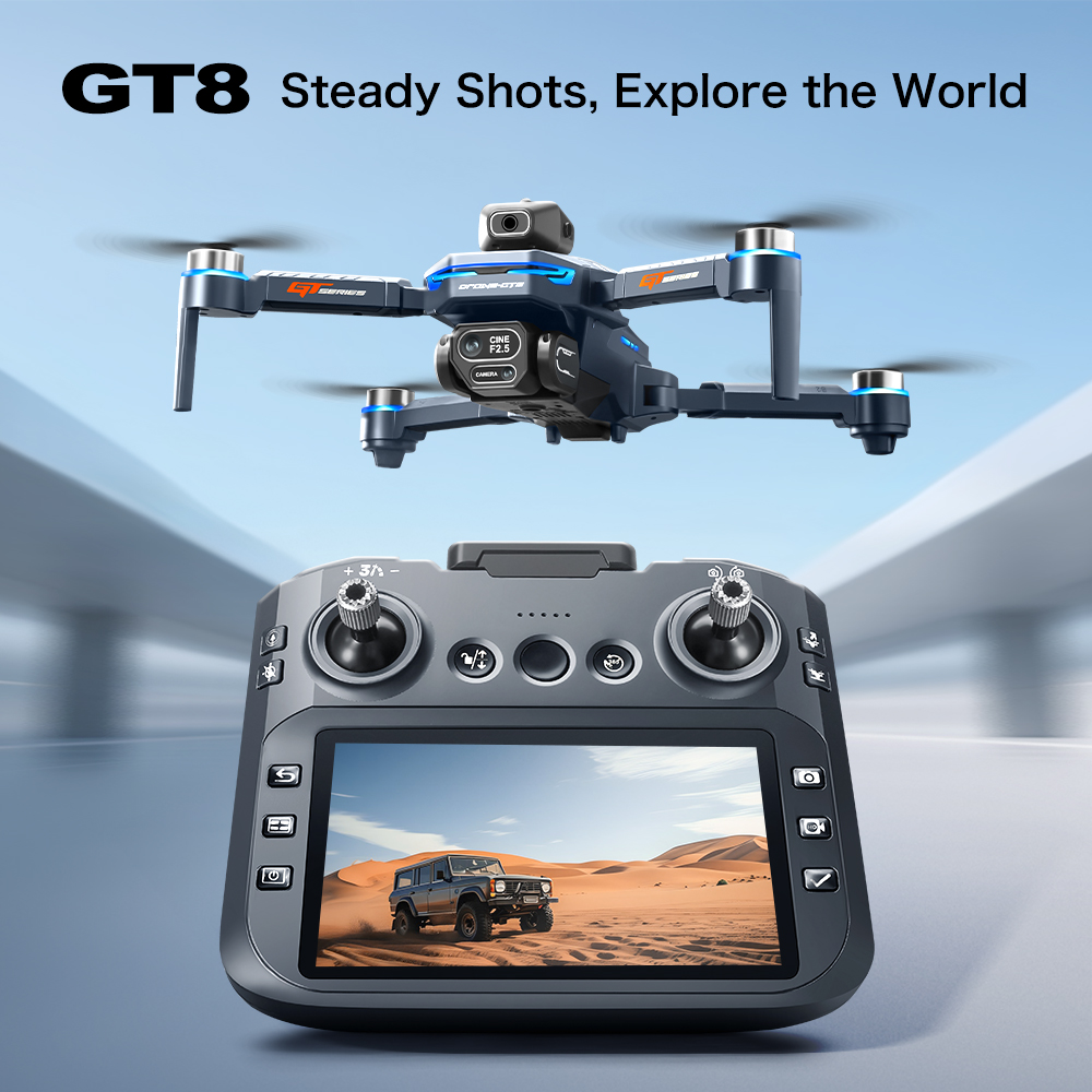 Jjrc Drone X12 - 2026年新型GT8ドローン 8KプロフェッショナルHDカメラ搭載 空撮FPV 障害物回避 大型スクリーンリモコン付き 折りたたみ式RCドローン